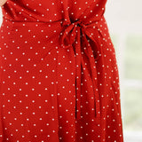 Dot Me Satin Midi Dress - Dresses - Things Between