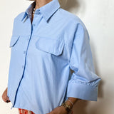 Easy to Style Crop Button Down Top - Tops - Blouses - Q2