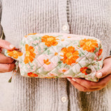 Essentials Quilted Cosmetic Pouch - Bouquet Beauty Sage - Accessories - Travel - Darling Effect