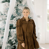 Evening Promise Belted Ruffle Mini Dress - Dresses - Heyson