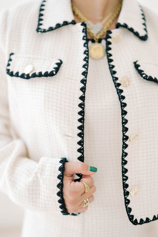 Fall Days Tweed Button Up Jacket - Outerwear - Jackets - B. Right