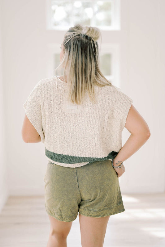 Fall Feels Woven Olive Shorts - Bottoms - Shorts - She & Sky