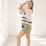 Fall Feels Woven Olive Shorts - Bottoms - Shorts - She & Sky