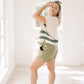 Fall Feels Woven Olive Shorts - Bottoms - Shorts - She & Sky