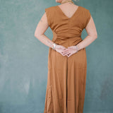 Fall Foliage Satin Midi Dress - Dresses - Heyson