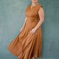 Fall Foliage Satin Midi Dress - Dresses - Heyson