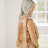 Fall Frenzy Croc Cropped Top - Tops - Blouses - Adrienne