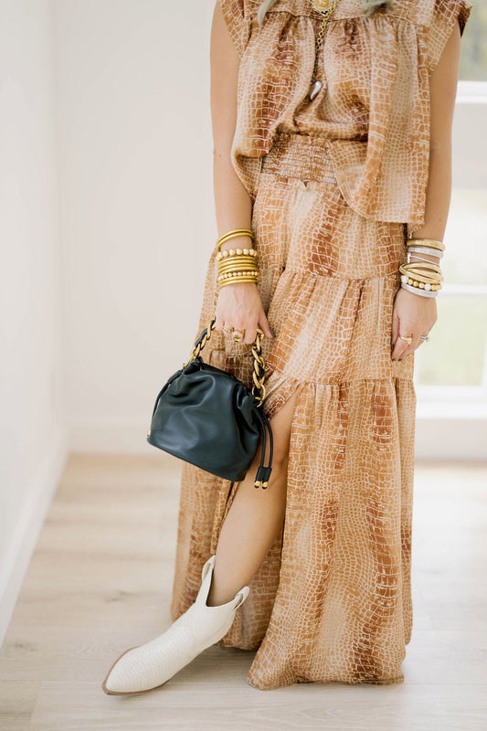 Fall Frenzy Croc Skirt - Bottoms - Skirts - Adrienne