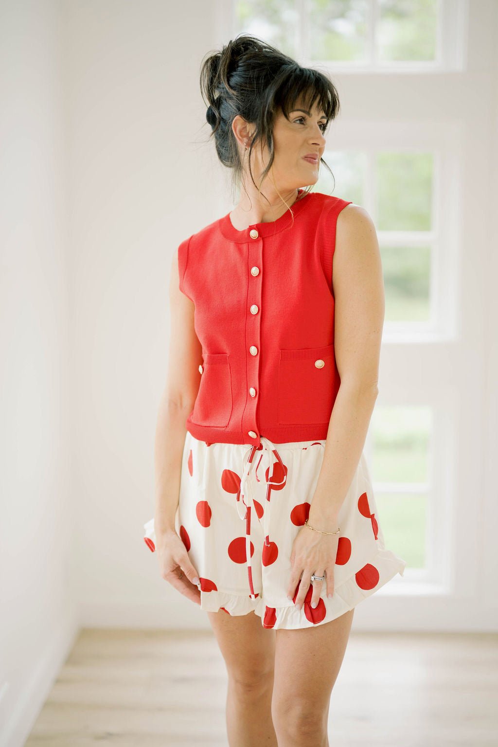 Fan Fav Dot Shorts - Bottoms - Shorts - Peach Love CA