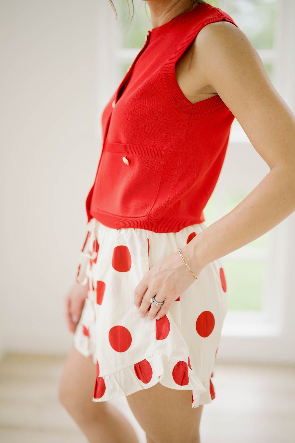 Fan Fav Dot Shorts - Bottoms - Shorts - Peach Love CA