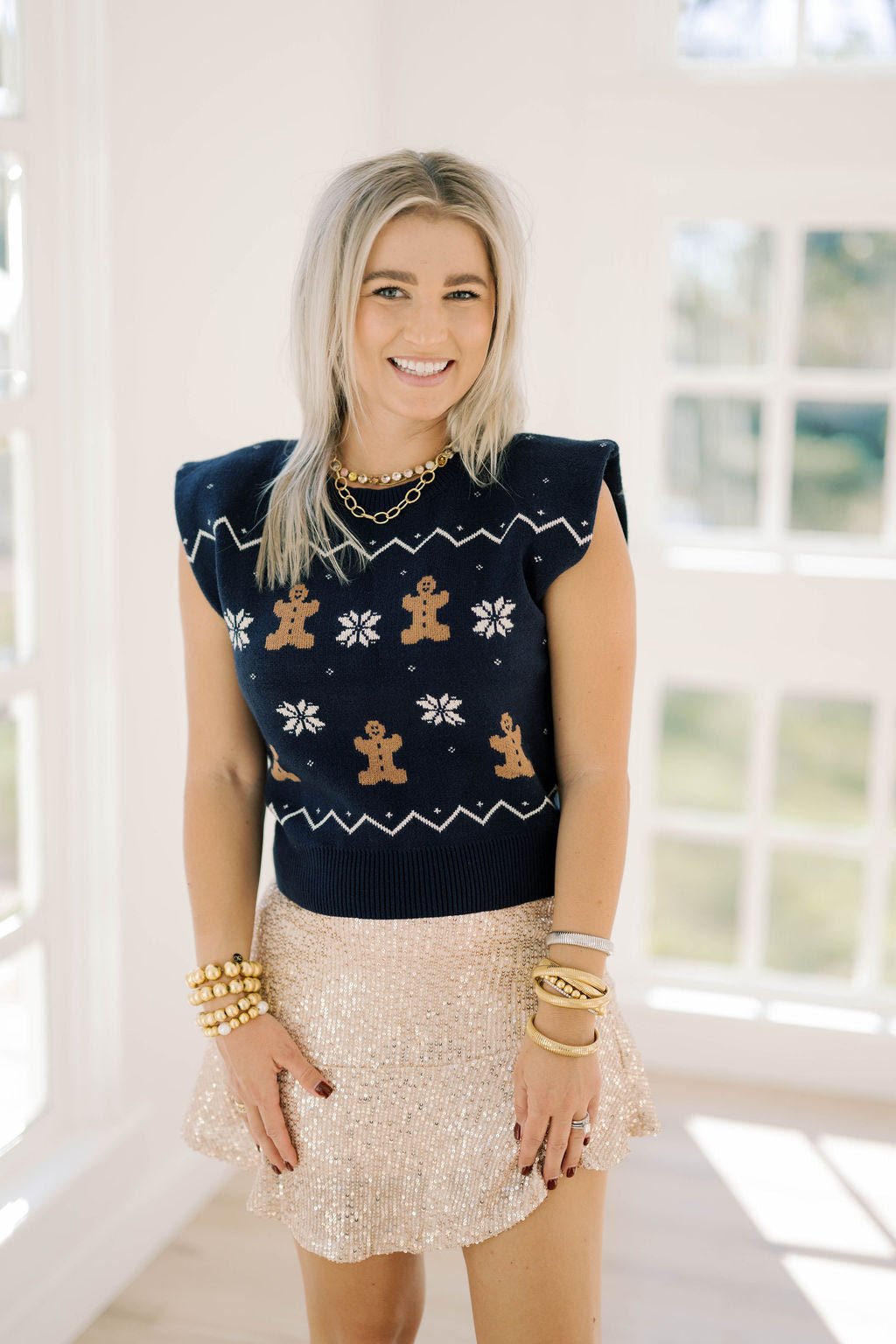 Feeling Cheerful Gingerbread Sweater - Tops - Sweaters - She & Sky