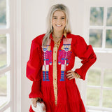 Festive Time Sequin Nutcracker Shirt Dress - Dresses - Peach Love CA