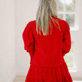 Festive Time Sequin Nutcracker Shirt Dress - Dresses - Peach Love CA