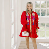 Festive Time Sequin Nutcracker Shirt Dress - Dresses - Peach Love CA