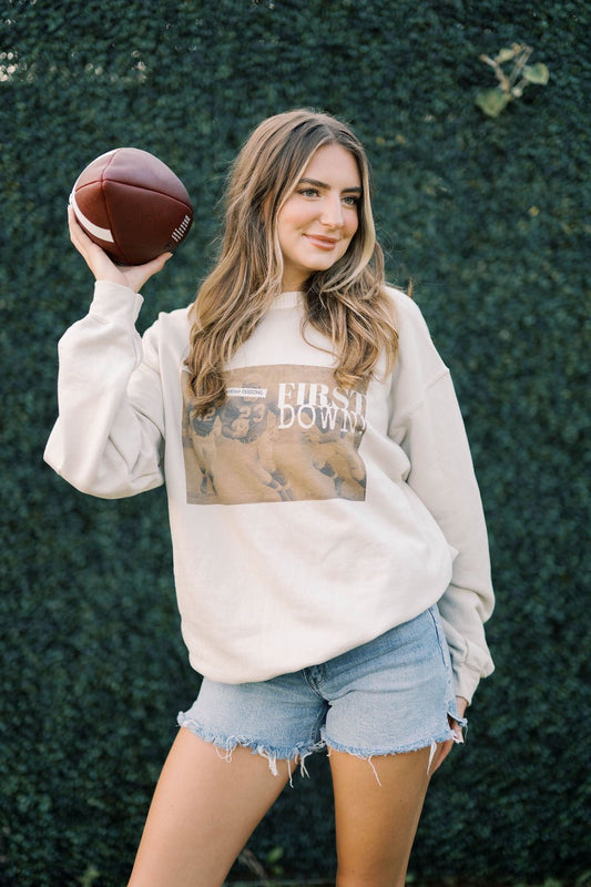 Football First Down Sweatshirt - Tops - Sweatshirts - Summer Tees