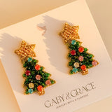 Twinkle Mini Christmas Green Tree Stud Earrings