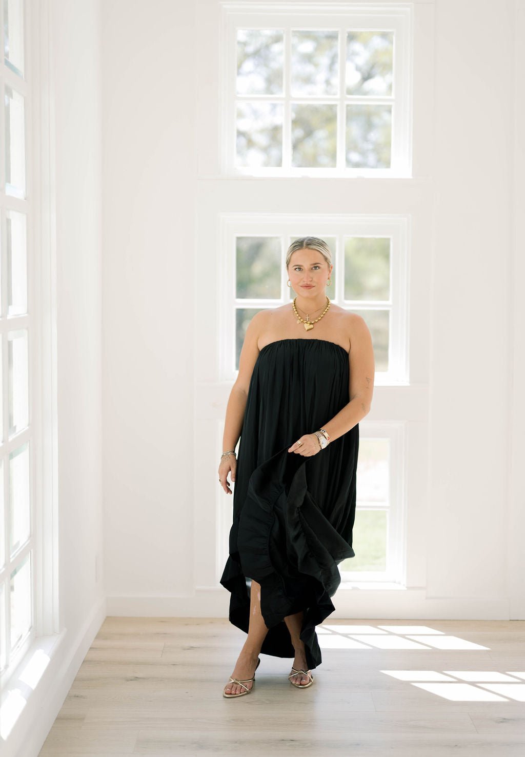 Gala Night High Low Ruffle Dress - Dresses - Strut & Bolt