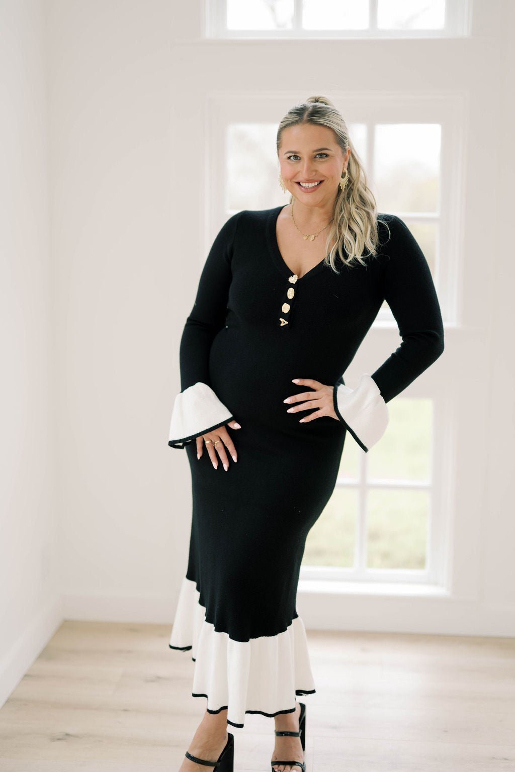 Gallery Glamour Knit Sweater Dress - Dresses - Able