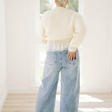 Gather Together Tulle Hem Cardigan - Tops - Sweaters - Heyson