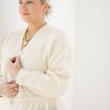Gather Together Tulle Hem Cardigan - Tops - Sweaters - Heyson