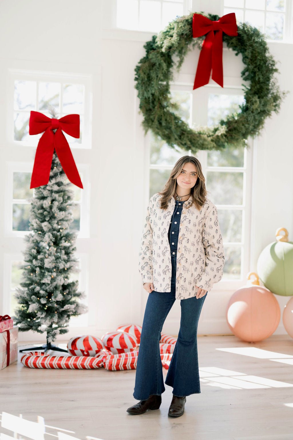 Giddy Up Quilted Horse Jacket - Outerwear - Jackets - Blue B