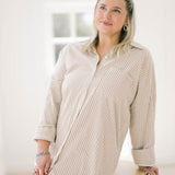Giving Thanks Stripe Midi Shirt Dress - Dresses - Illa Illa