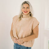 Glitz & Glam Mock Neck Sweater Top - Tops - Sweaters - She & Sky