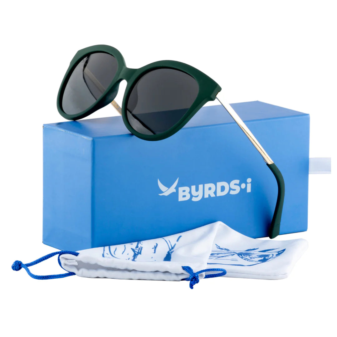 Stay shady with our new butterfly sunglasses. The “Gloria’s” are a beautiful emerald green soft touch frame with a perfect chic look from dusk to dawn. Featuring lightweight metal arms with soft touch never slide down your nose frames and uv400 protection plus polarization.  