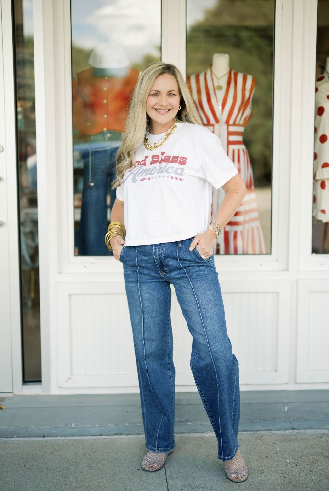 God Bless America Cropped Tee - Tops - Tees - Summer Tees
