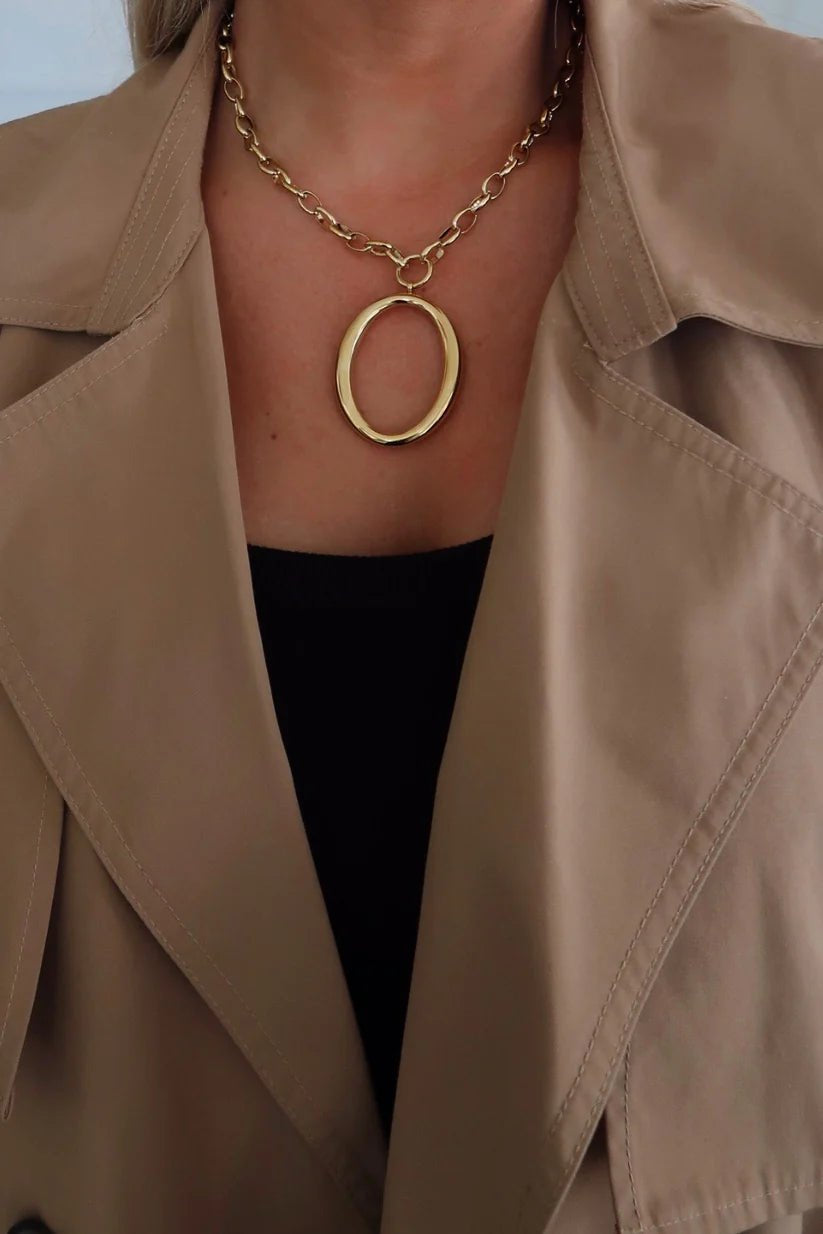 Gold Alice Oval Necklace - Jewelry - Necklaces - Chansutt Pearls