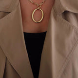 Gold Alice Oval Necklace - Jewelry - Necklaces - Chansutt Pearls