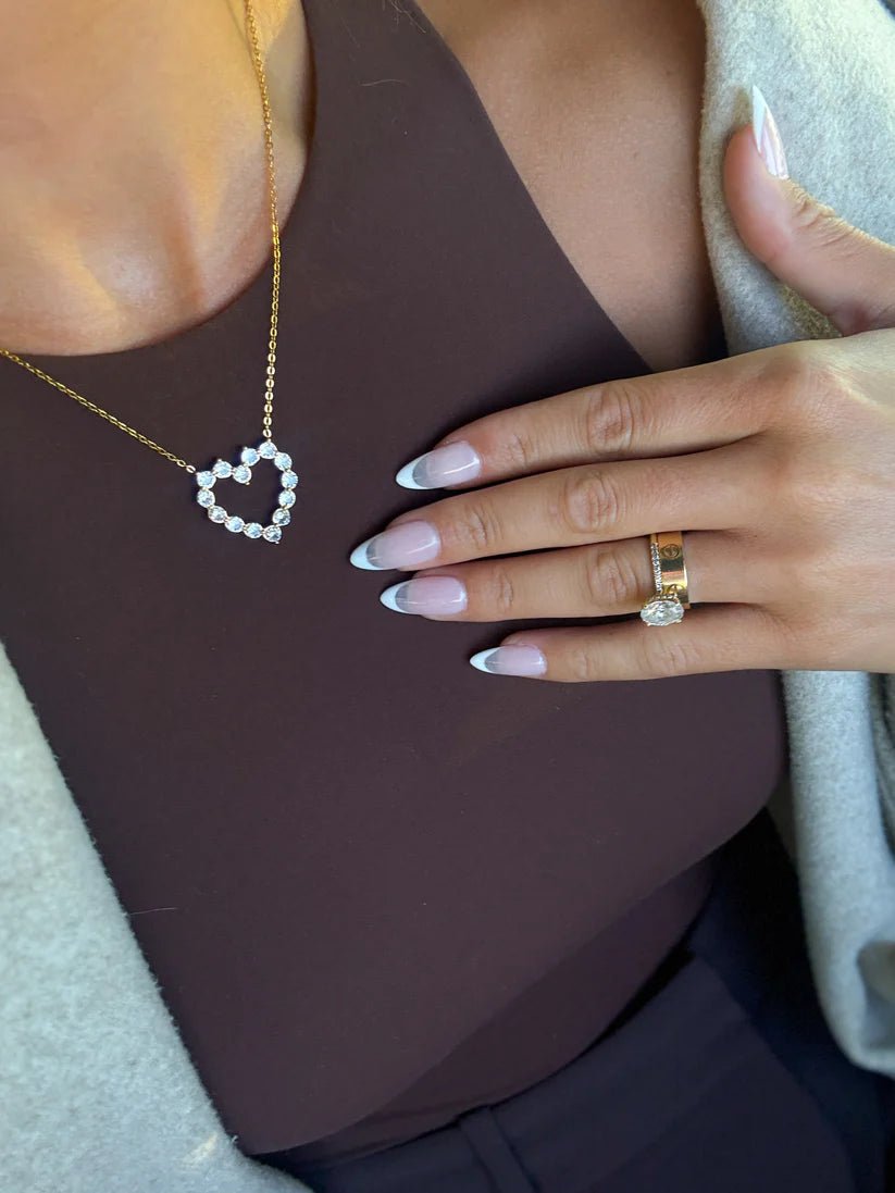 Gold Diamond Heart Necklace - Jewelry - Necklaces - Chansutt Pearls