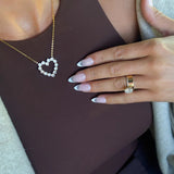 Gold Diamond Heart Necklace - Jewelry - Necklaces - Chansutt Pearls