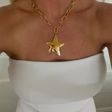 Gold Star Statement Necklace - Jewelry - Necklaces - Chansutt Pearls
