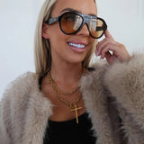 Gold Wrap Around Cross Necklace - Jewelry - Necklaces - Chansutt Pearls