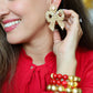 Hayley Bow Earrings Gold Beaded