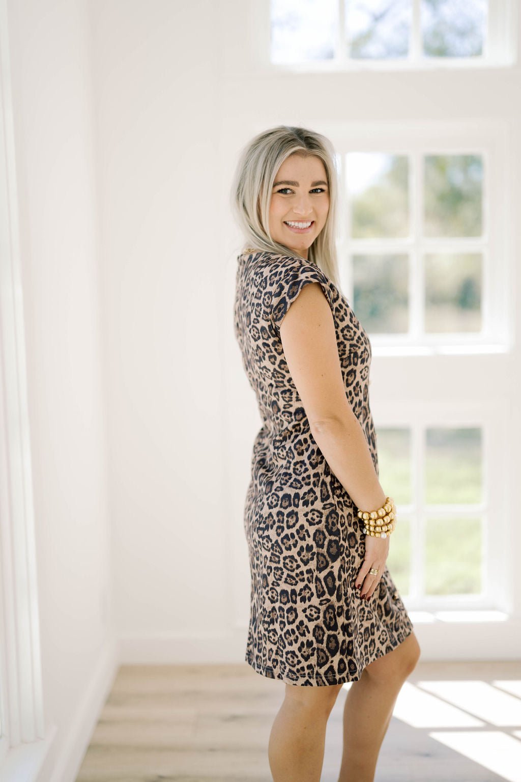 Golden Days Leopard Dress - Dresses - She & Sky