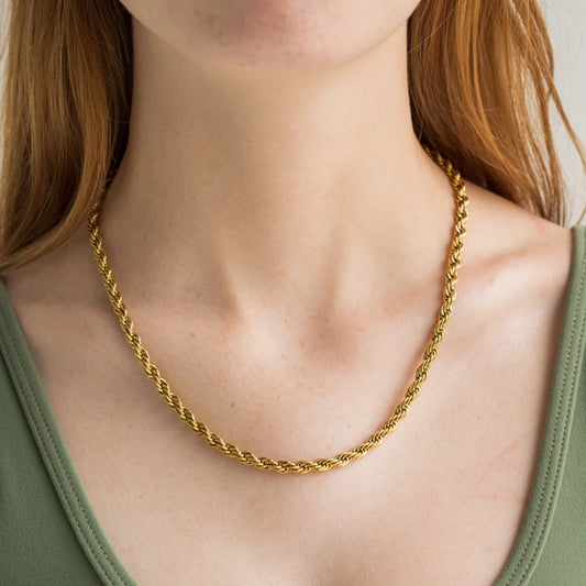 Chunky Twisted Gold Necklace
