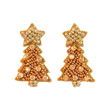 Twinkle Mini Christmas Gold Tree Stud Earrings
