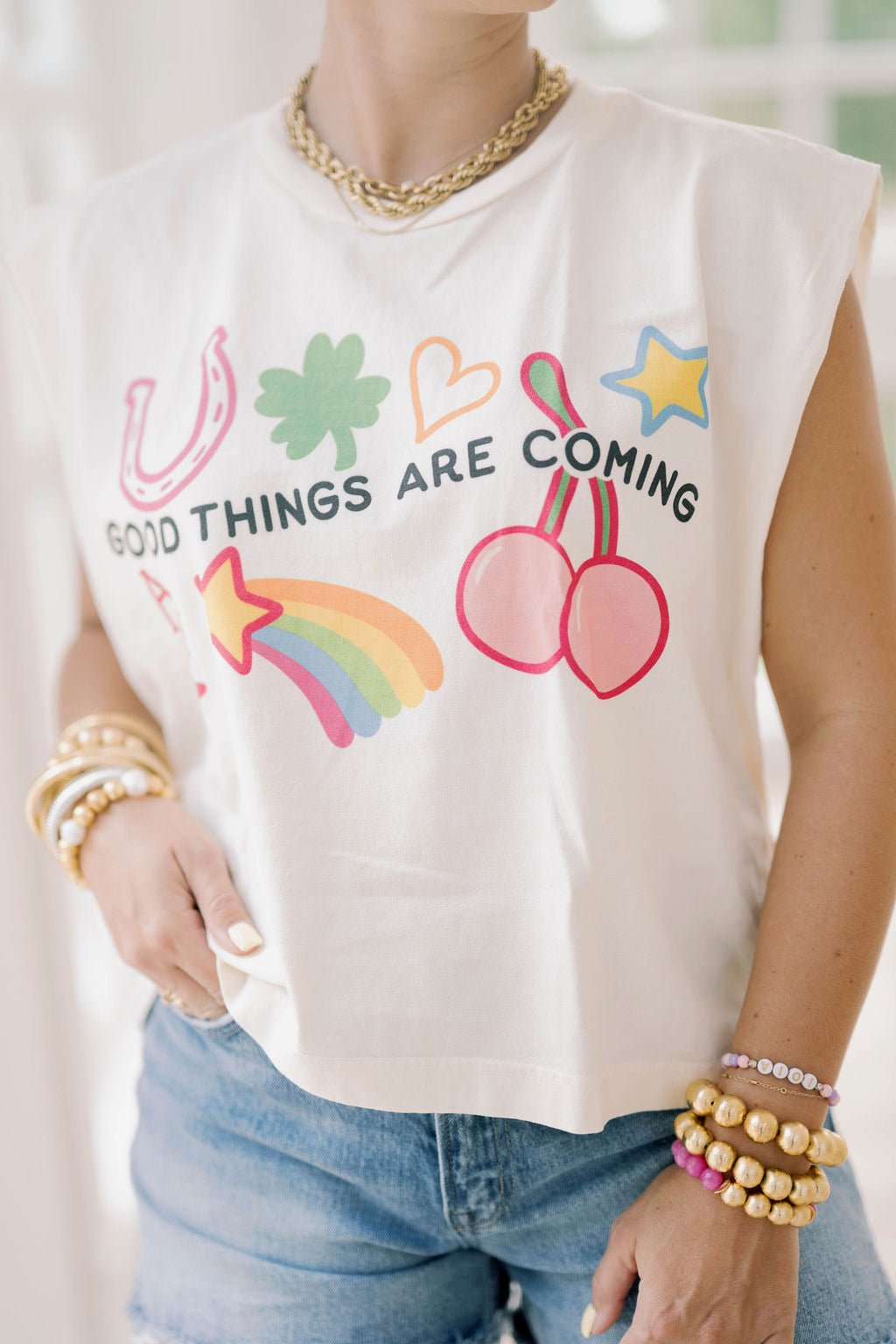 Good Things Muscle Tee - Tops - Tanks - Poppy & Pine