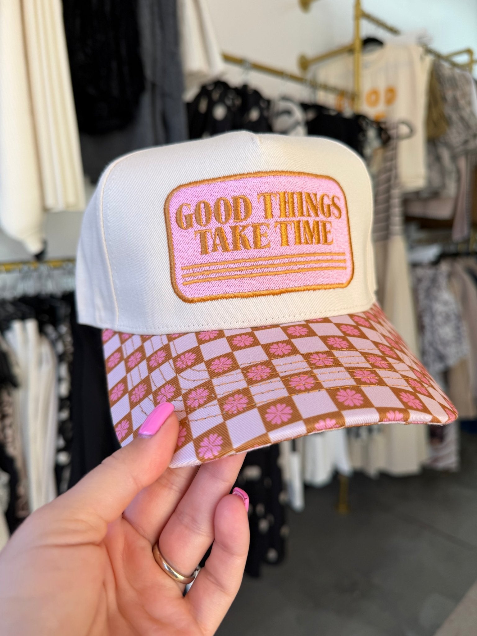 Good Things Take Time Canvas Trucker Hat - Accessories - Hats - Summer Tees