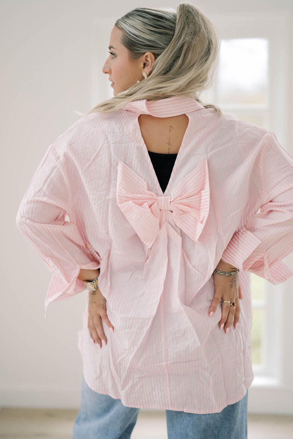 Graceful Ease Bow Back Top - Tops - Blouses - Q2