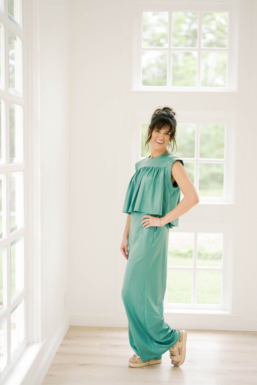Green Mamba Flowy Top - Tops - Blouses - Adrienne