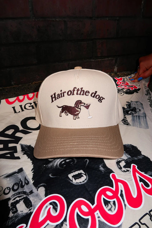 Hair of the Dog Embroidered Canvas Trucker Hat - Accessories - Hats - Happiest