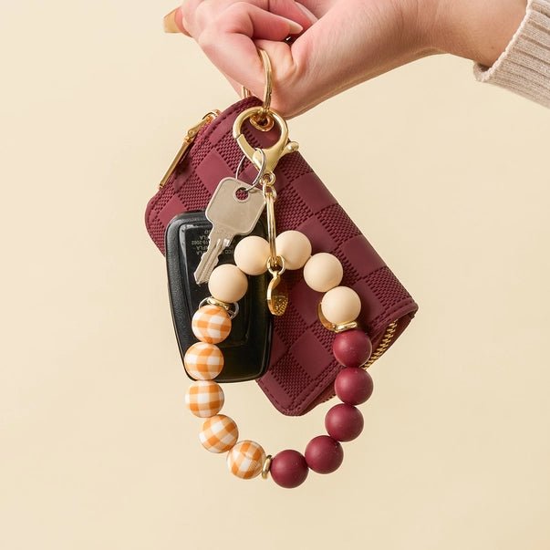 Hands - Free Keychain Wristlet - Berry Gingham - Accessories - Travel - Darling Effect
