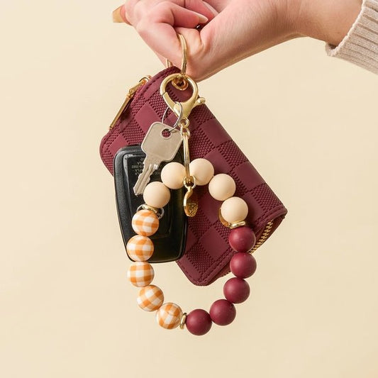 Hands - Free Keychain Wristlet - Berry Gingham - Accessories - Travel - Darling Effect