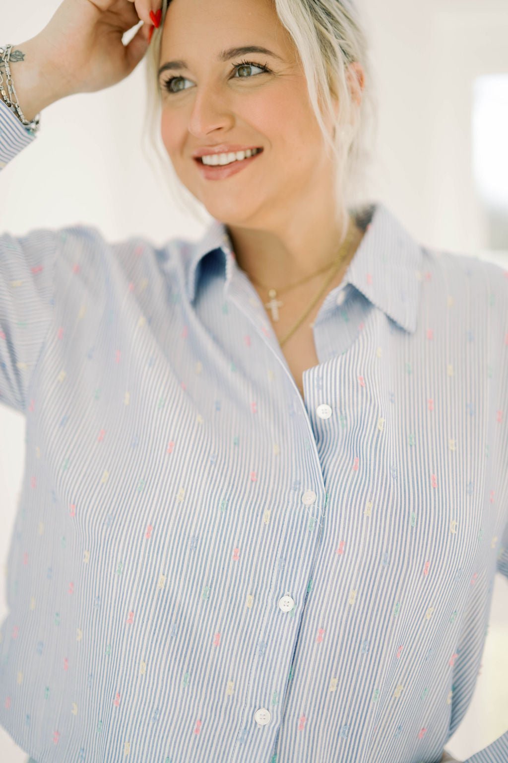 Happy Moments Striped Top - Tops - Blouses - Able