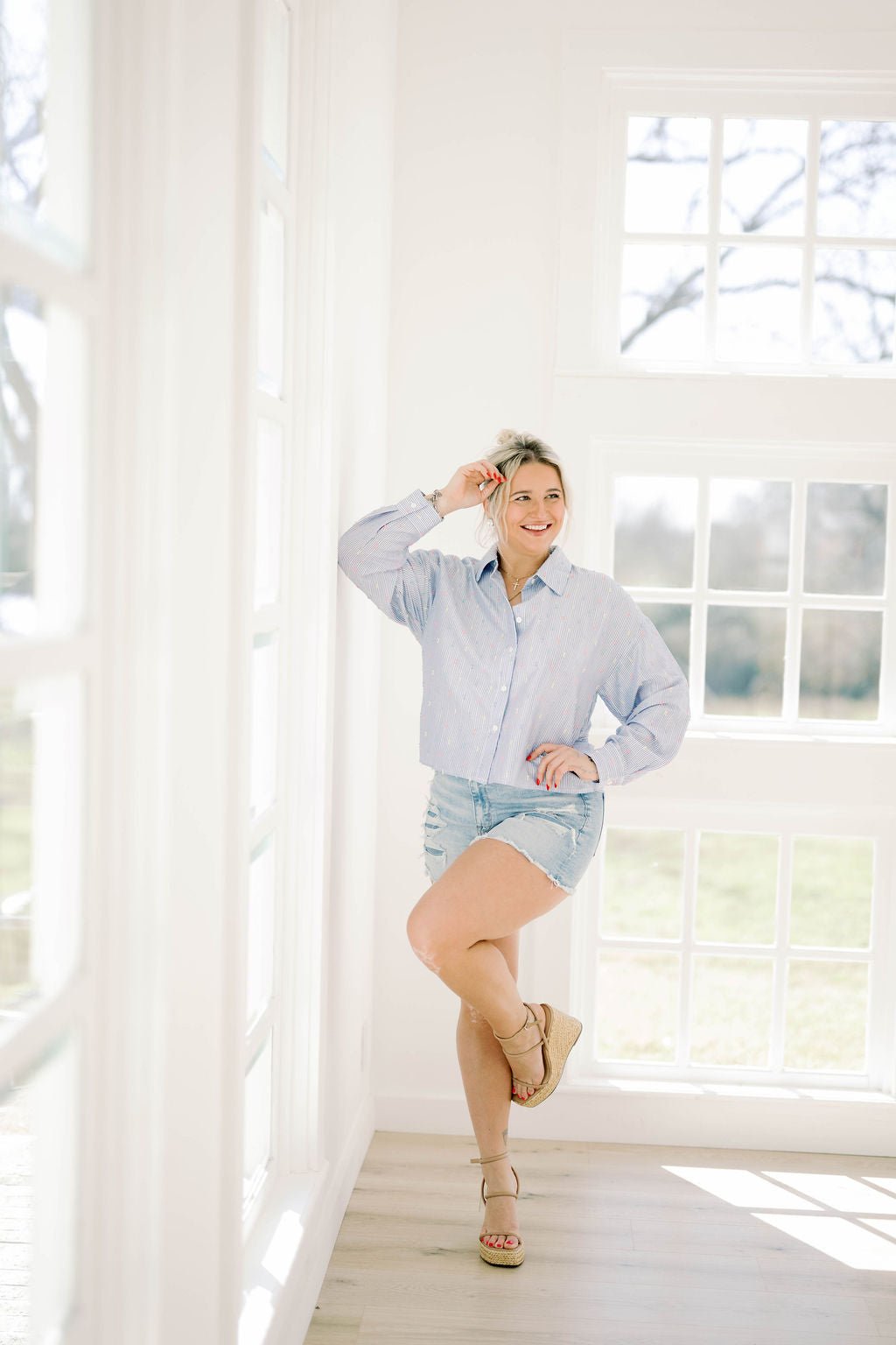 Happy Moments Striped Top - Tops - Blouses - Able