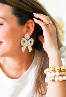 Hayley Pearl Bow Earrings - Jewelry - Earrings - Gaby & Grace