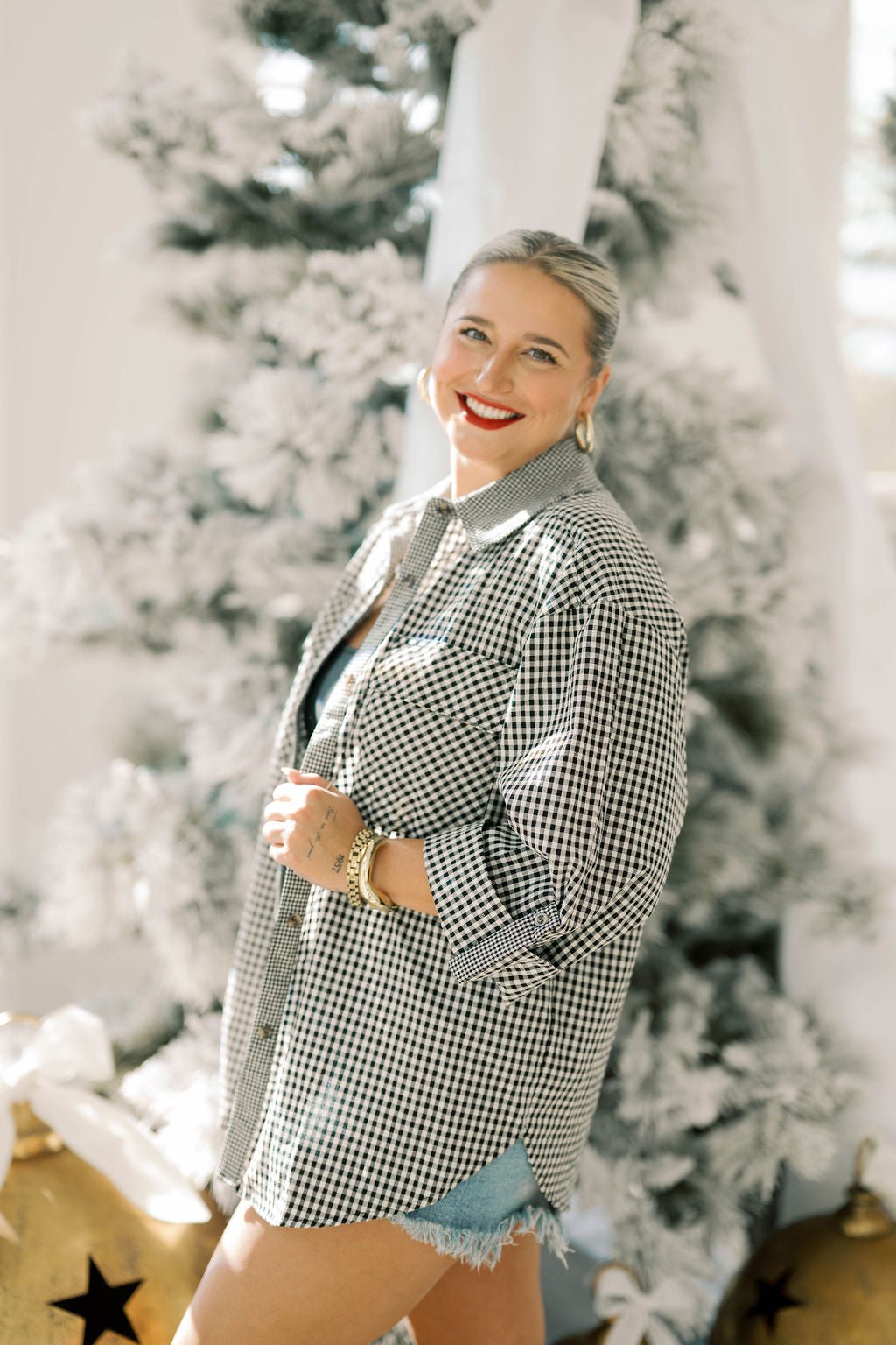 Hayride Cutie Button Down Top - Tops - Blouses - She & Sky